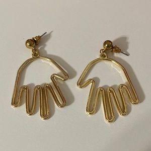 Gold Hand Earrings